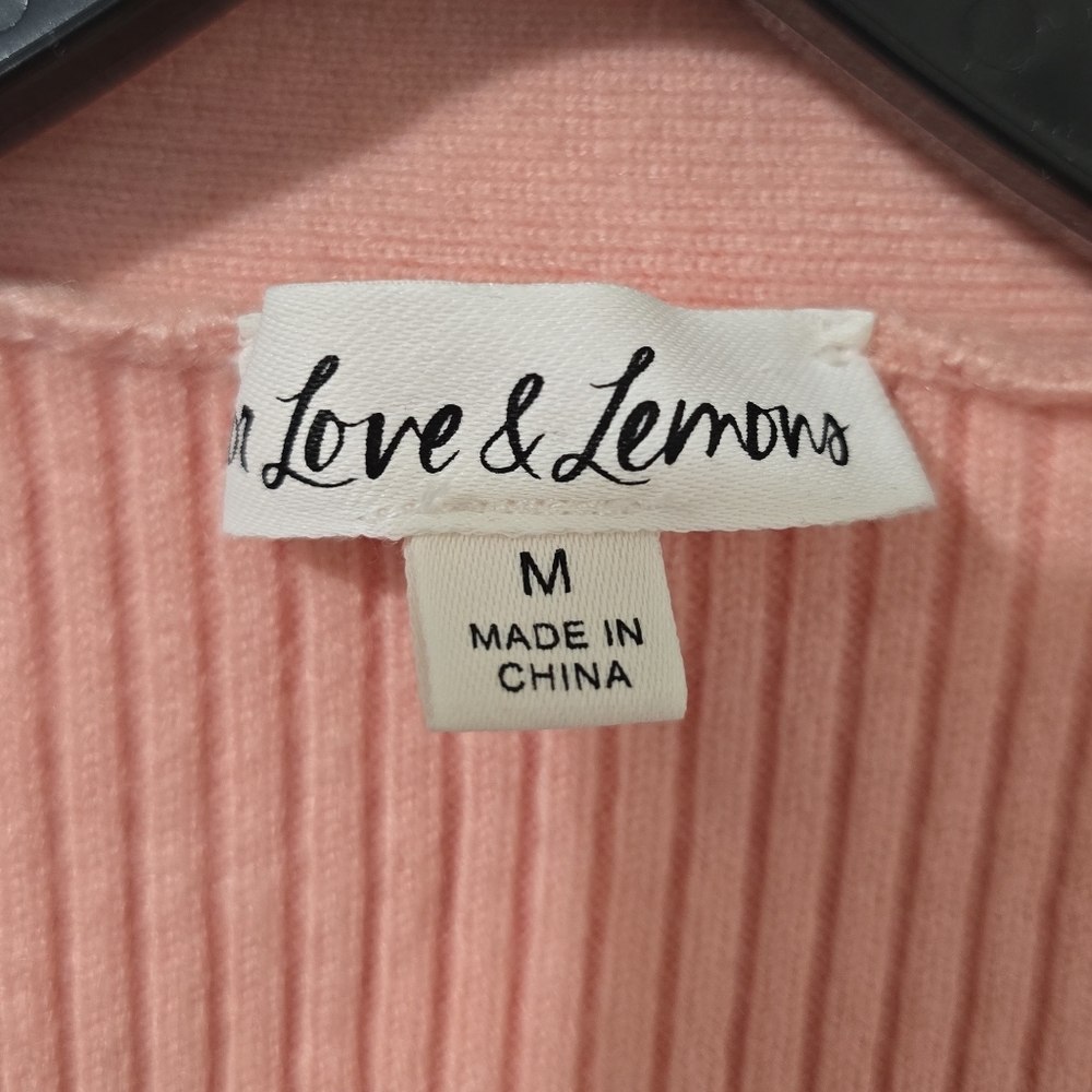 For Love And Lemons Nina Cardigan Peach Pink Women's Medium Lace - Picture 6 of 12